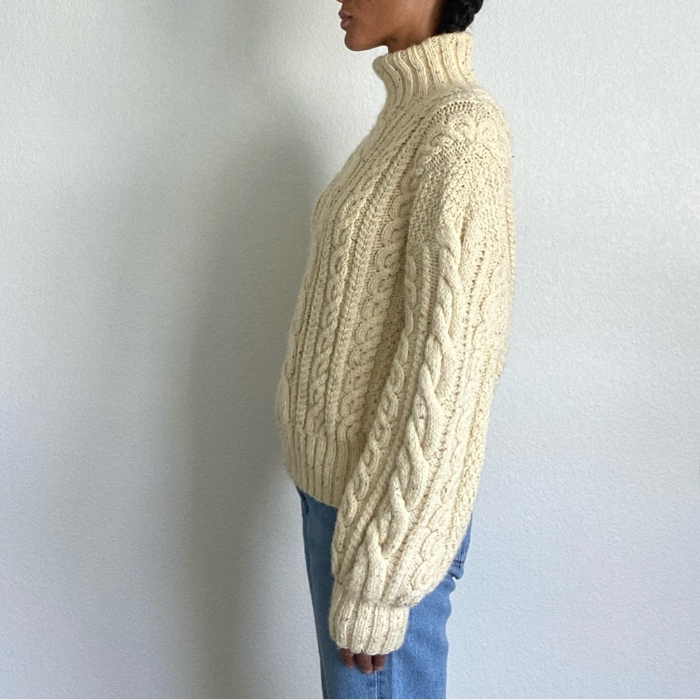 Doen Cream Cable Knit Turtleneck Sweater - Picture 3 of 8